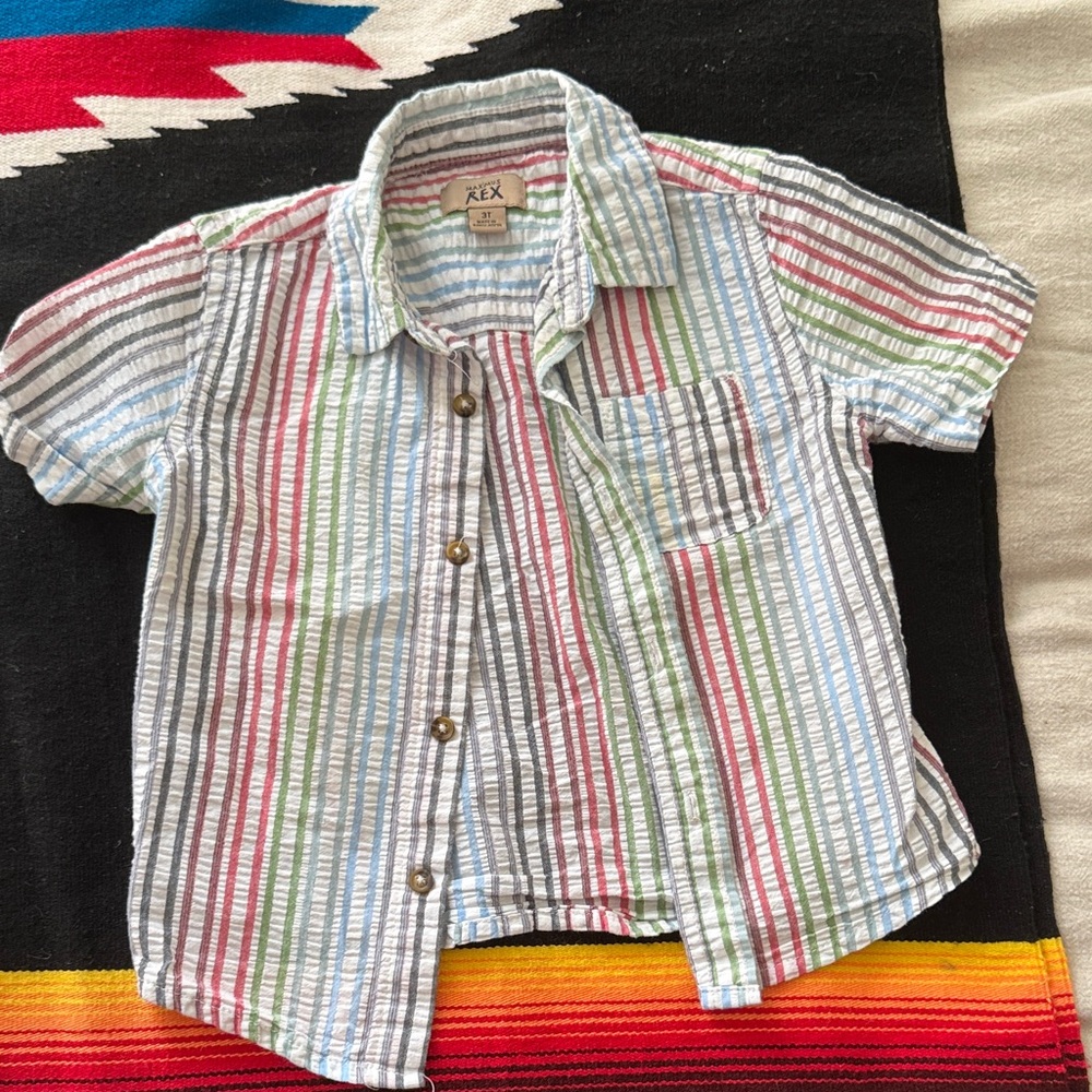 Multicolor Striped Kids Shirt 3T Maximus Rex